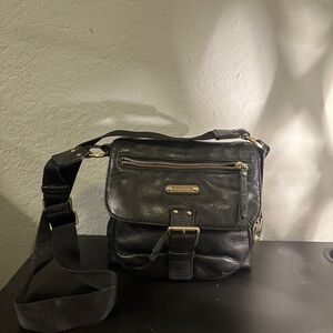 Black Leather Crossbody Bag